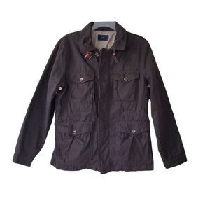 ARMI Men's Brown Military Utility Jacket Fully Lined Collar Buckle Size Small
